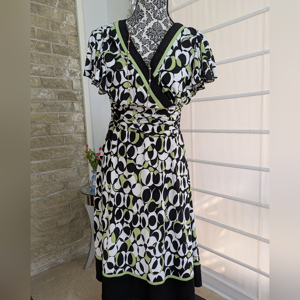 Pretty, Multi Print,Flutter Sleeve Dress